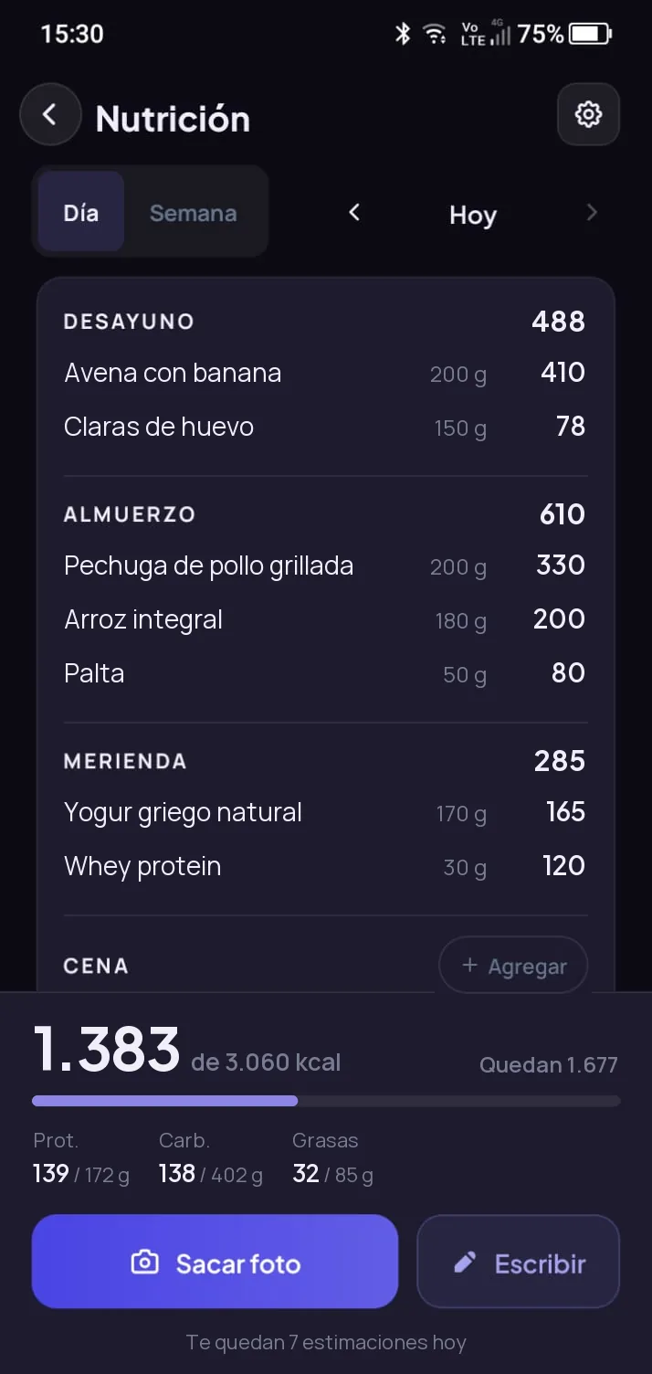 App del socio: Lleva lo que come